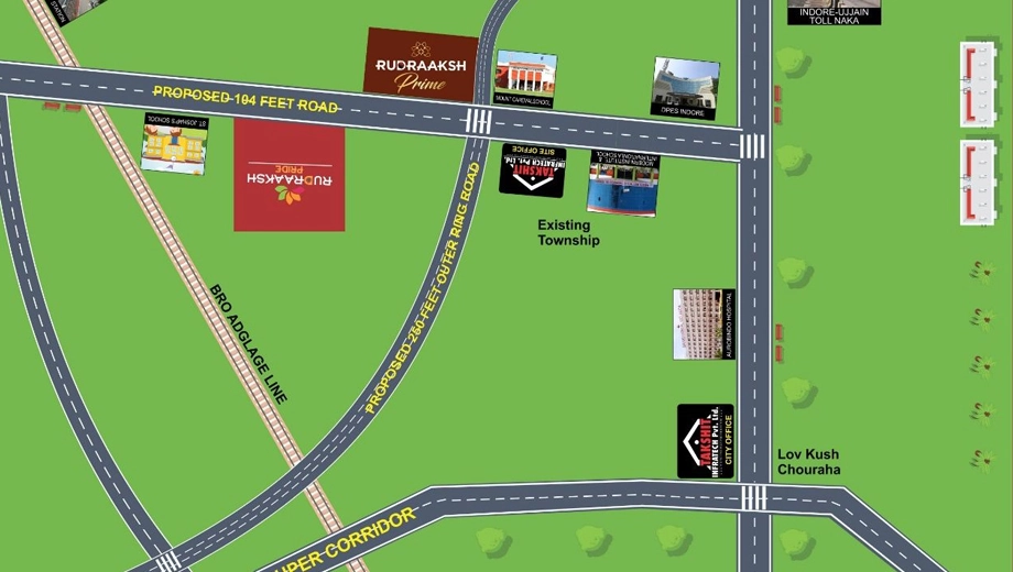 Location of Rudra Rudraaksh Pride in Paliya, Indore - Image 374438