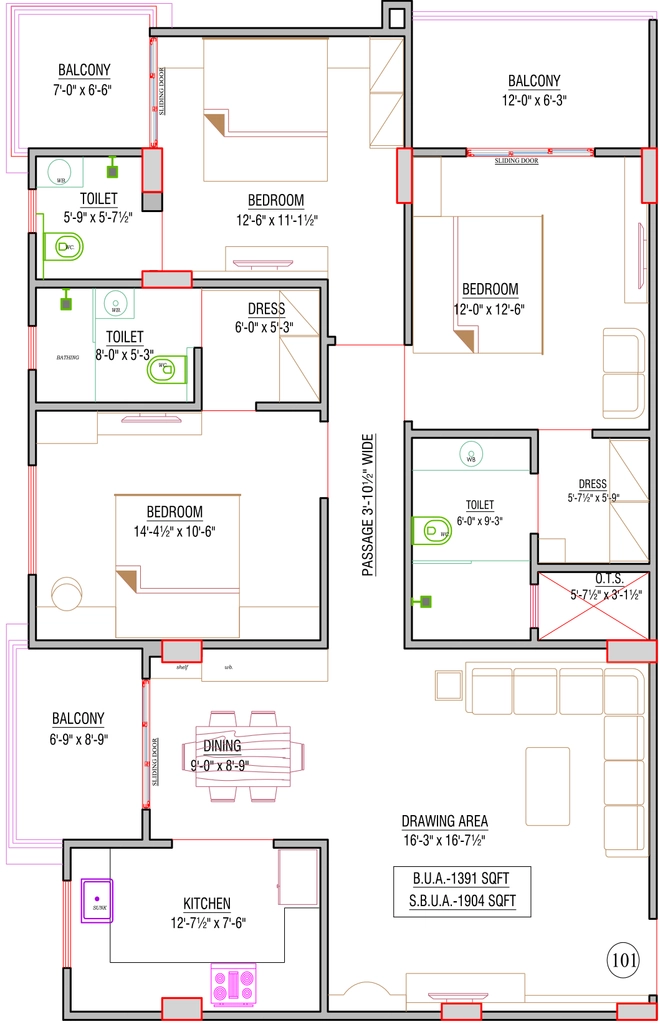 3 BHK Flat in Shree The Shyam Haveli in Nirman Nagar, Jaipur - Image 905565