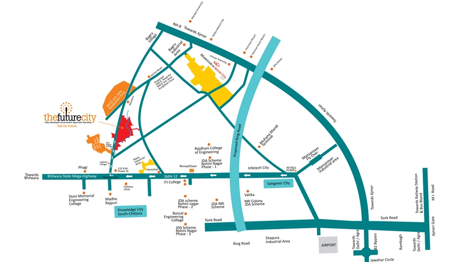 Location of Trimurty The Future City in Ajmer Road, Jaipur - Image 374464