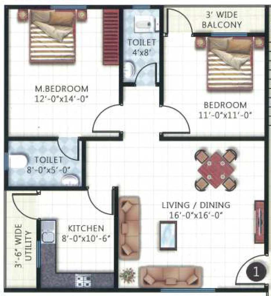 2 BHK Flat in Times Avenue in Upperpally, Hyderabad - Image 905607