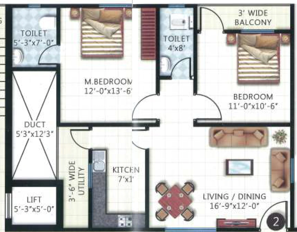 2 BHK Flat in Times Avenue in Upperpally, Hyderabad - Image 905605