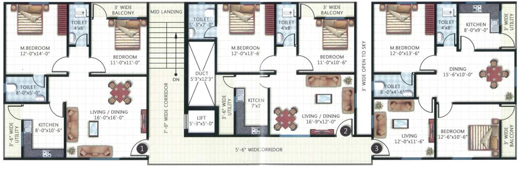 Floor Plan of Times Avenue in Upperpally, Hyderabad - Image 374509