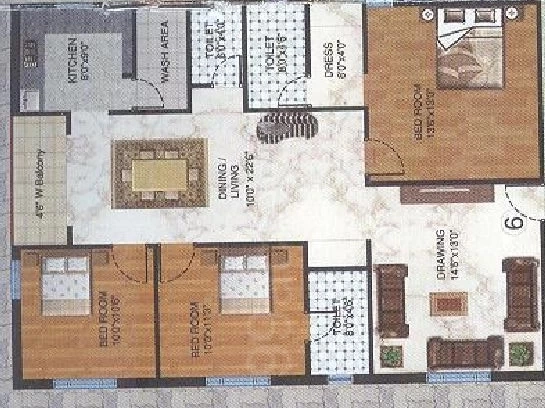 3 BHK Flat in Venkata Sai Towers in Kondapur, Hyderabad - Image 905604