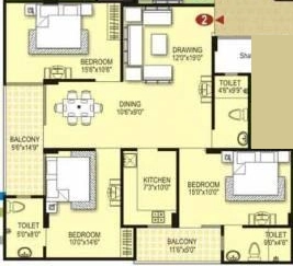 3 BHK Flat in Vardhman Western Heights in Shyam Nagar, Jaipur - Image 905614