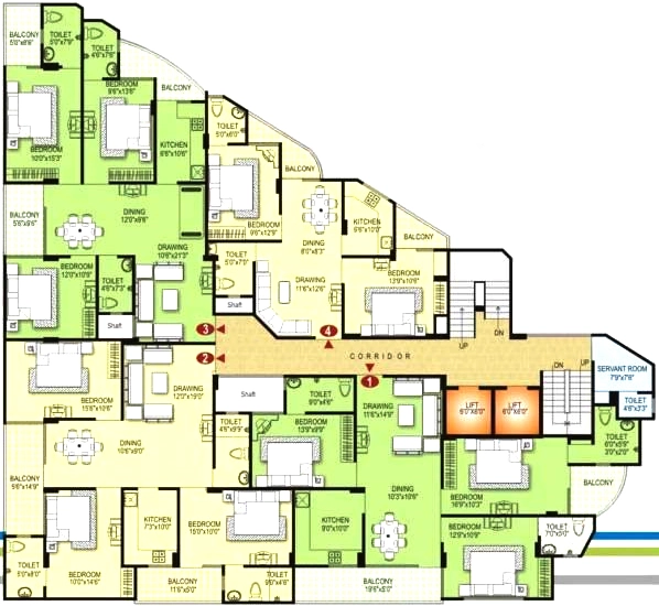 Floor Plan of Vardhman Western Heights in Shyam Nagar, Jaipur - Image 374529