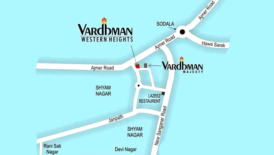 Location of Vardhman Western Heights in Shyam Nagar, Jaipur - Image 374527