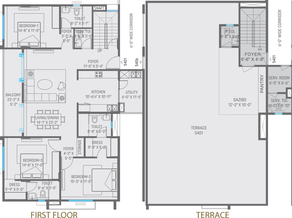 3 BHK House/Villa in Akshat Kanota Sky Homes in Agra Road, Jaipur - Image 905633