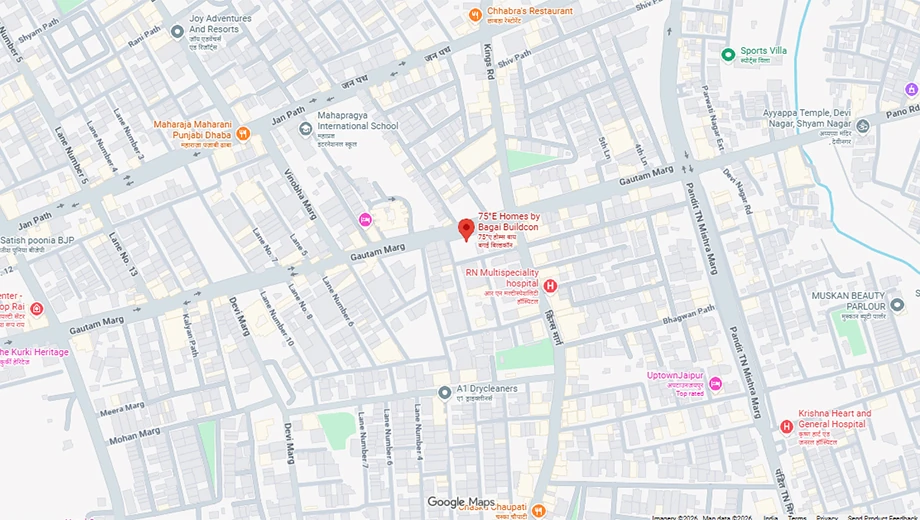 Location of Bagai 75 E Homes in Nirman Nagar, Jaipur - Image 374605