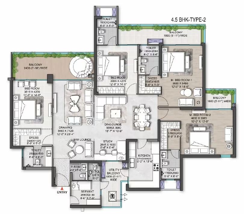 4.5 BHK Flat in M3M St Andrews in Golf Course Road, Gurgaon - Image 906417