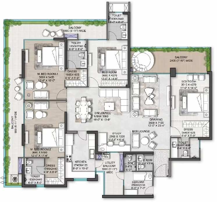 4.5 BHK Flat in M3M St Andrews in Golf Course Road, Gurgaon - Image 906418