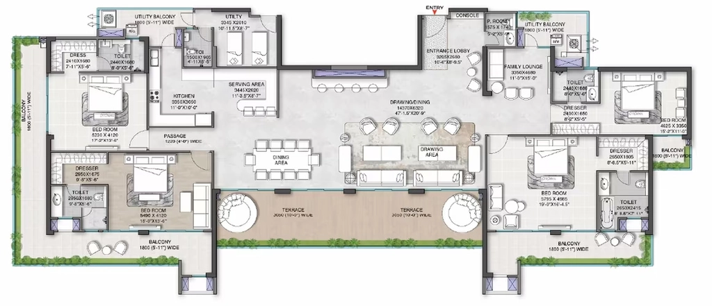 4 BHK Penthouse in M3M St Andrews in Golf Course Road, Gurgaon - Image 906419