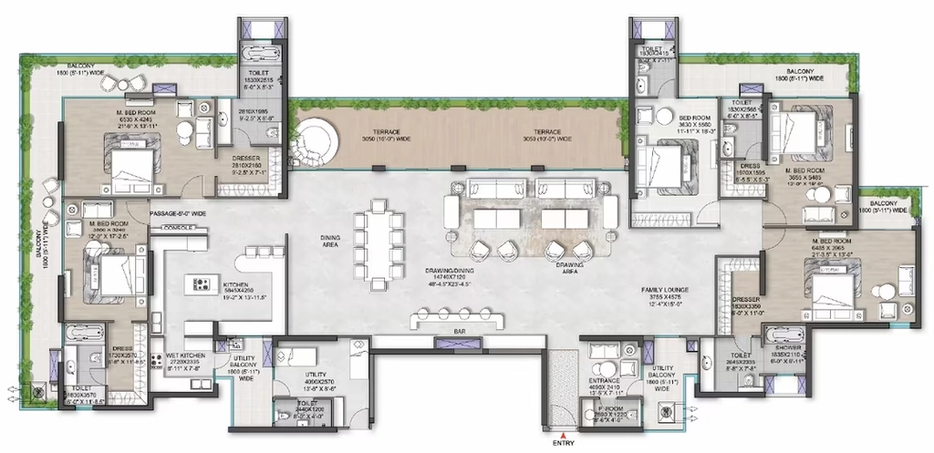 5 BHK Penthouse in M3M St Andrews in Golf Course Road, Gurgaon - Image 906420