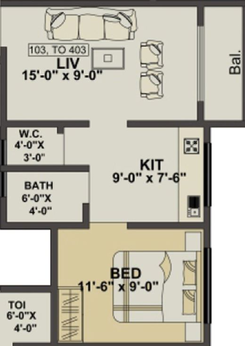 1 BHK Flat in Green City Marigold in Umroli East, Palghar - Image 440978