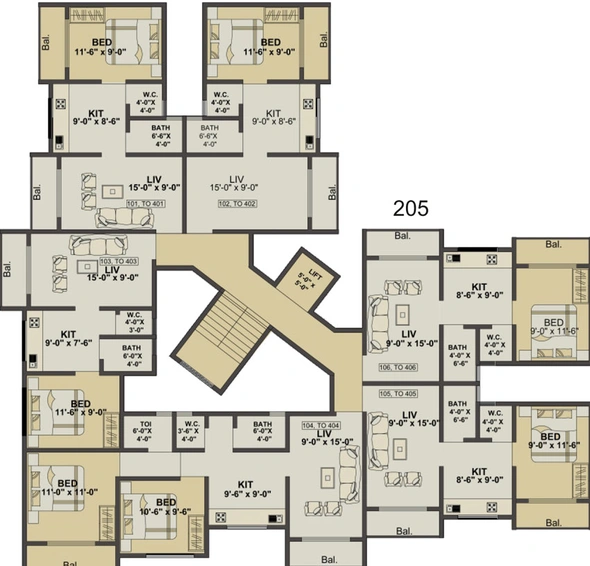 Floor Plan of Green City Marigold in Umroli East, Palghar - Image 20543