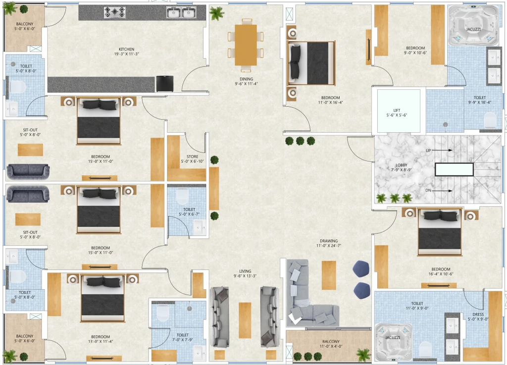 5 BHK Flat in Elegant Glory in Nirman Nagar, Jaipur - Image 905726
