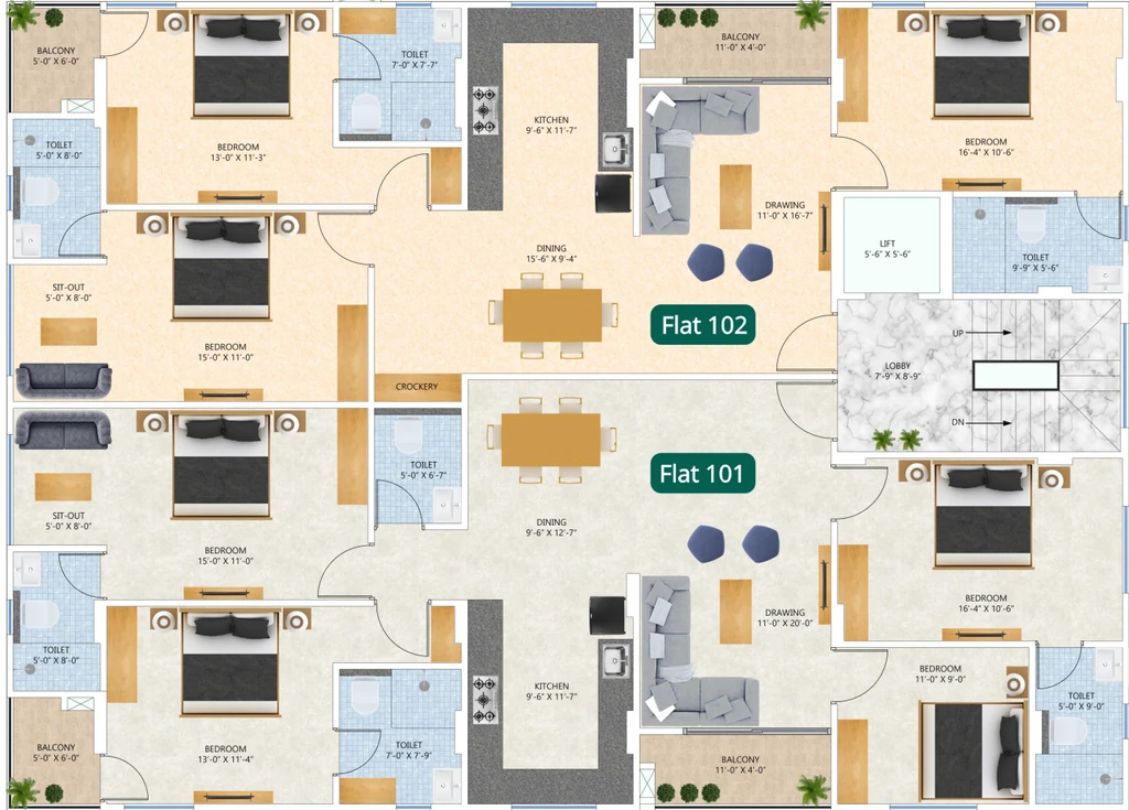 Floor Plan of Elegant Glory in Nirman Nagar, Jaipur - Image 374792