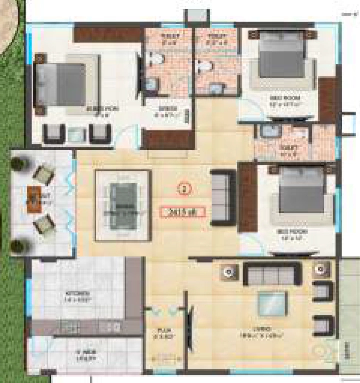 3 BHK Flat in Aarohan Tancica in Jubilee Hills, Hyderabad - Image 905766