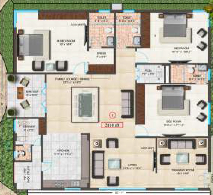3 BHK Flat in Aarohan Tancica in Jubilee Hills, Hyderabad - Image 905767