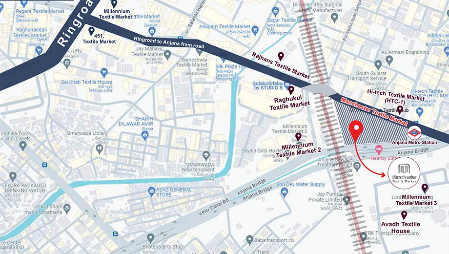 Location of Samprati Manchester Market in Majura Gate, Surat - Image 374831