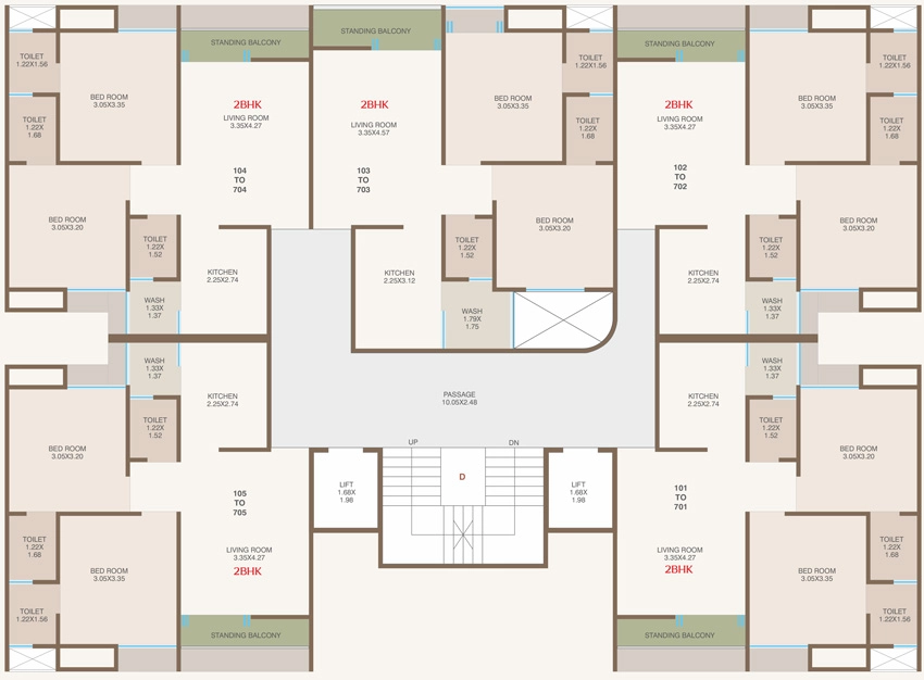 Floor Plan of H Square Hayat Park Phase 1 in Ajwa Road, Vadodara - Image 374862