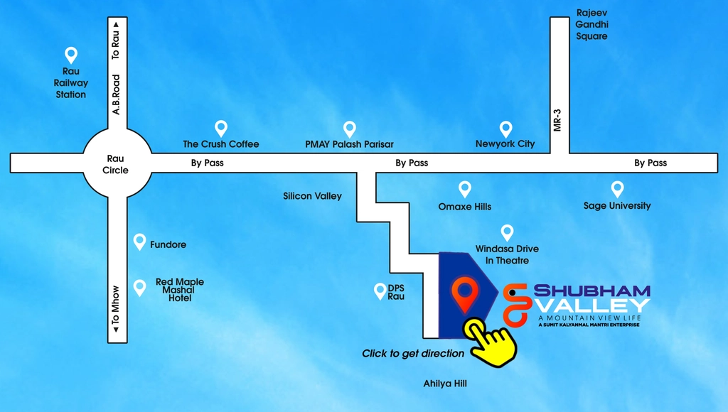 Location of Shubham Valley in Rau, Indore - Image 374889