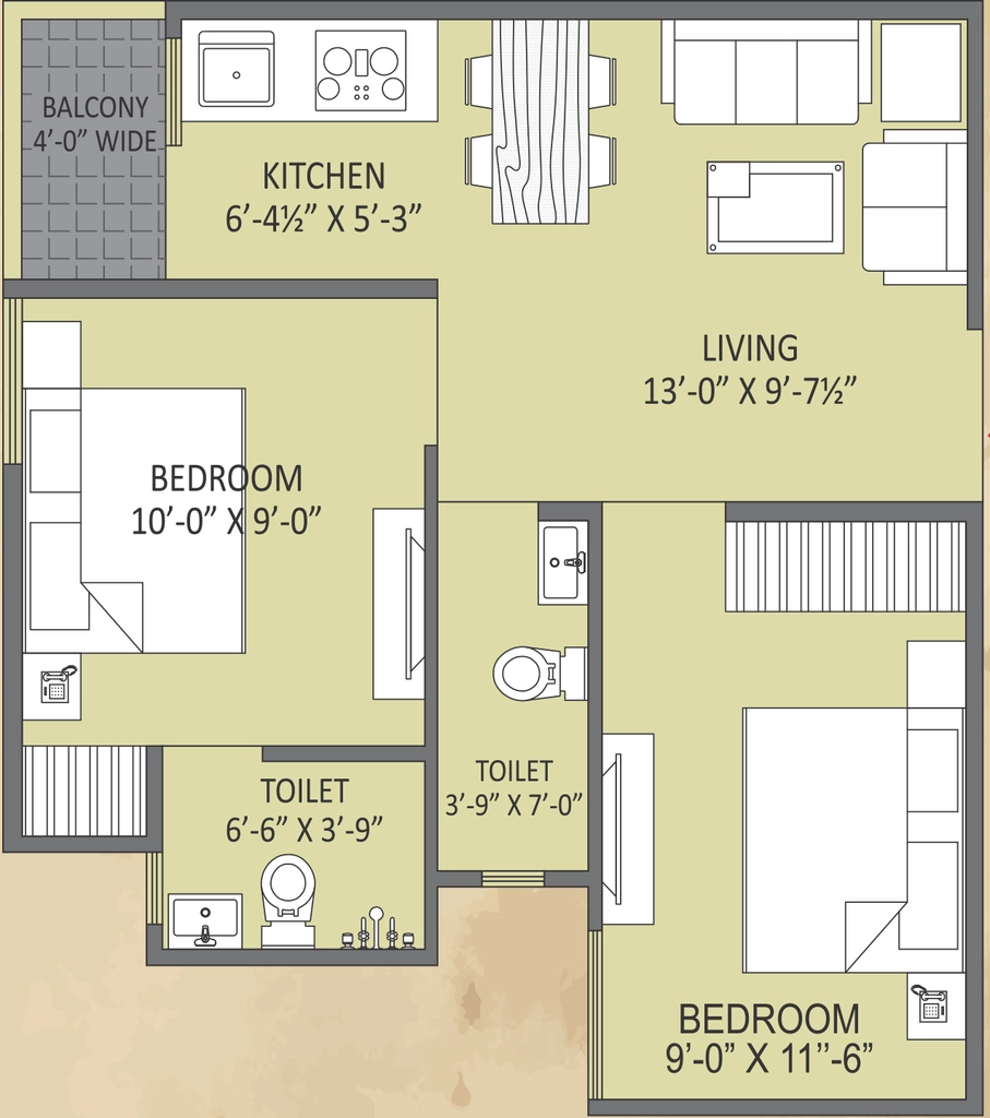 2 BHK Flat in Auric City Homes in Jaisinghpura, Jaipur - Image 905783