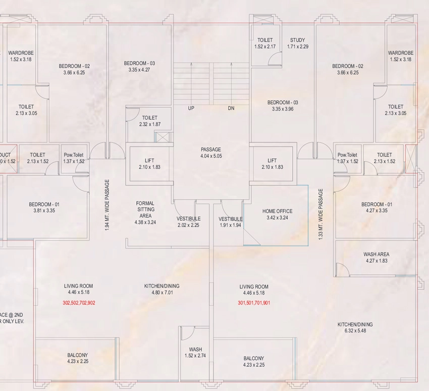 Floor Plan of Asopalav Presidential Tower in Bhayli, Vadodara - Image 374937