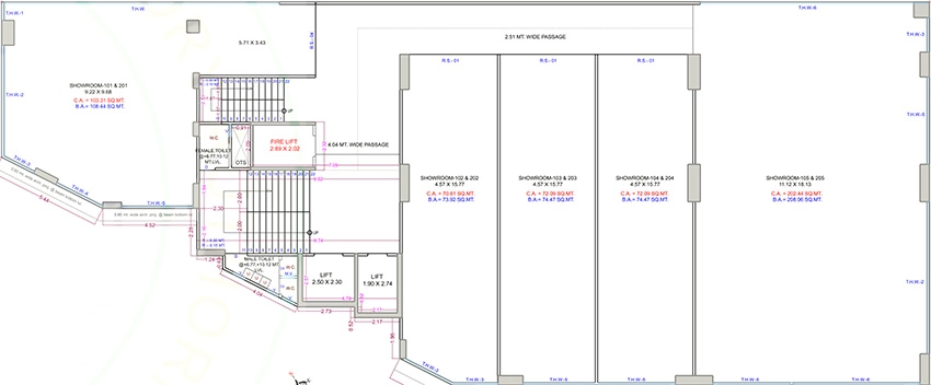 Floor Plan of Satyam Ayodhya Trade Center in Kamrej, Surat - Image 374951