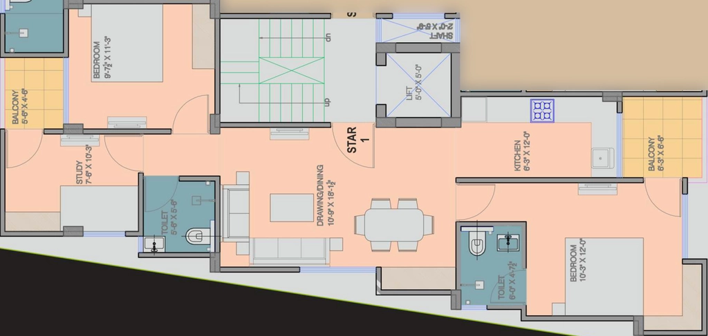 2.5 BHK Flat in Galaxy Sun Moon Star in Shyam Nagar, Jaipur - Image 905807