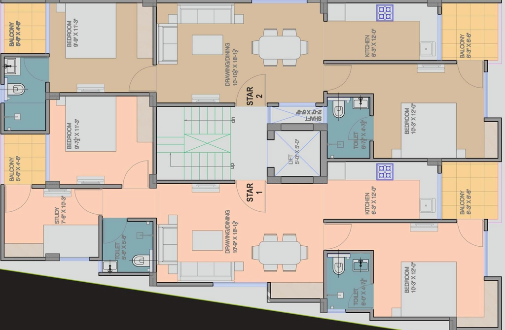 Floor Plan of Galaxy Sun Moon Star in Shyam Nagar, Jaipur - Image 374960