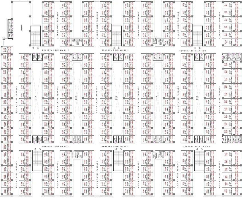 Floor Plan of Shantinath United Textile Market in Choryasi, Surat - Image 374966