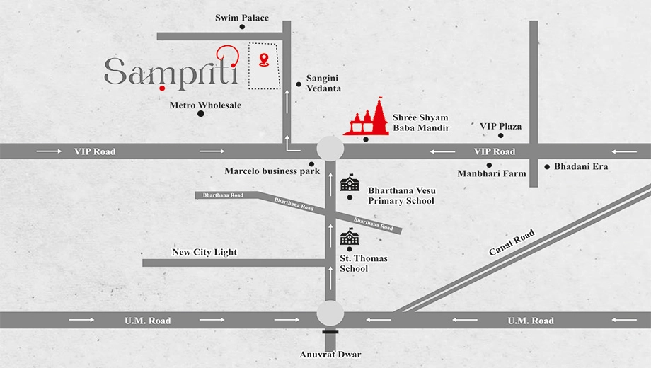 Location of Sharvaya Sampriti in Althan, Surat - Image 374969