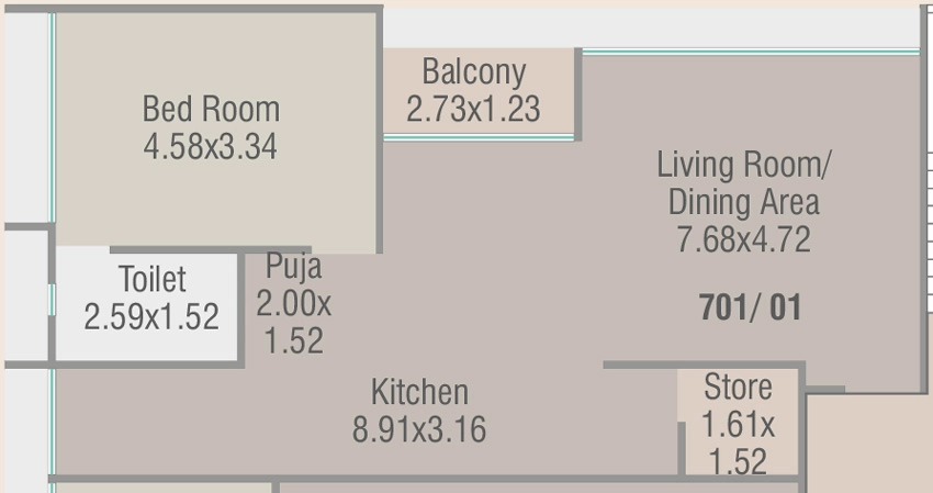 1 BHK Flat in Auro Sharnam in Manjalpur, Vadodara - Image 905848