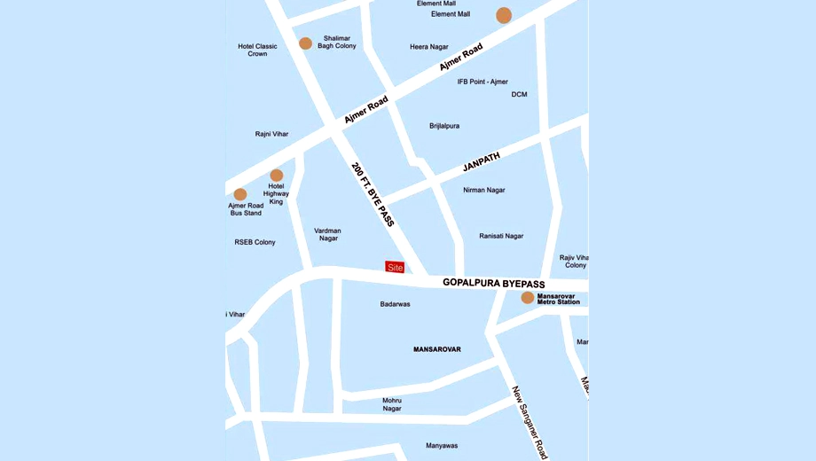Location of Okay Plus Sapphire Suites in Mansarovar, Jaipur - Image 375044