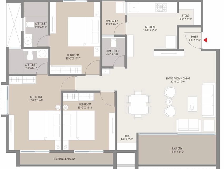 3 BHK Flat in Aavkar Glorious in Gotri, Vadodara - Image 905861