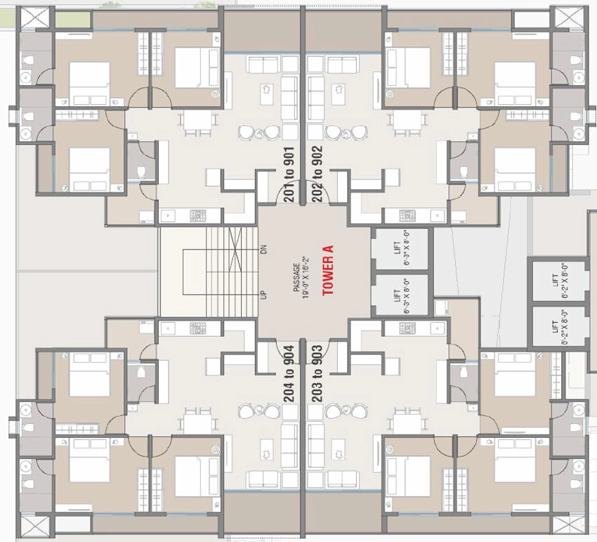 Floor Plan of Aavkar Glorious in Gotri, Vadodara - Image 375081