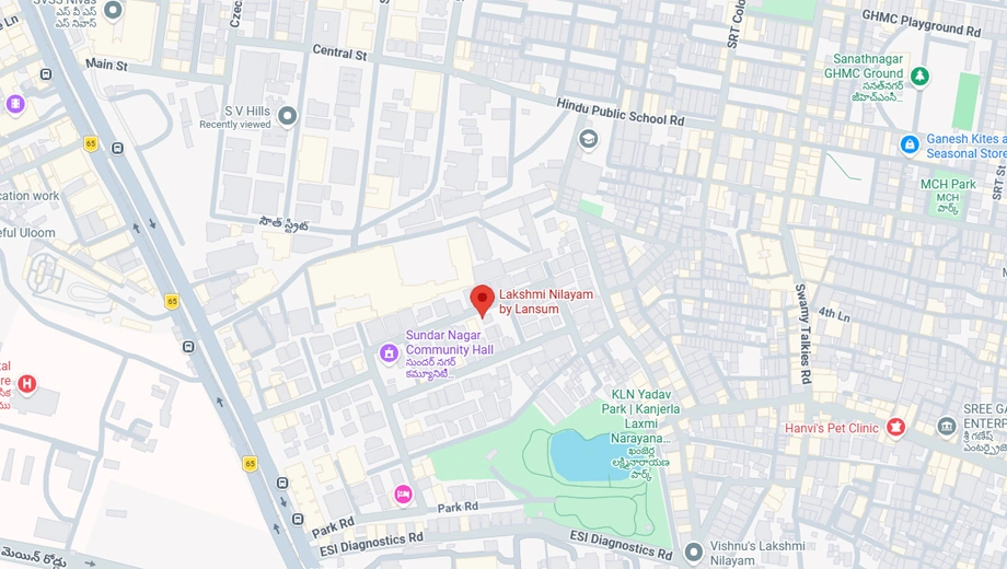 Location of Lansum Lakshmi Nilayam in Sanath Nagar, Hyderabad - Image 375149