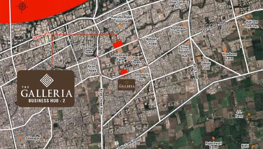 Location of Shreeji The Galleria Business Hub 2 in Punagam, Surat - Image 375143