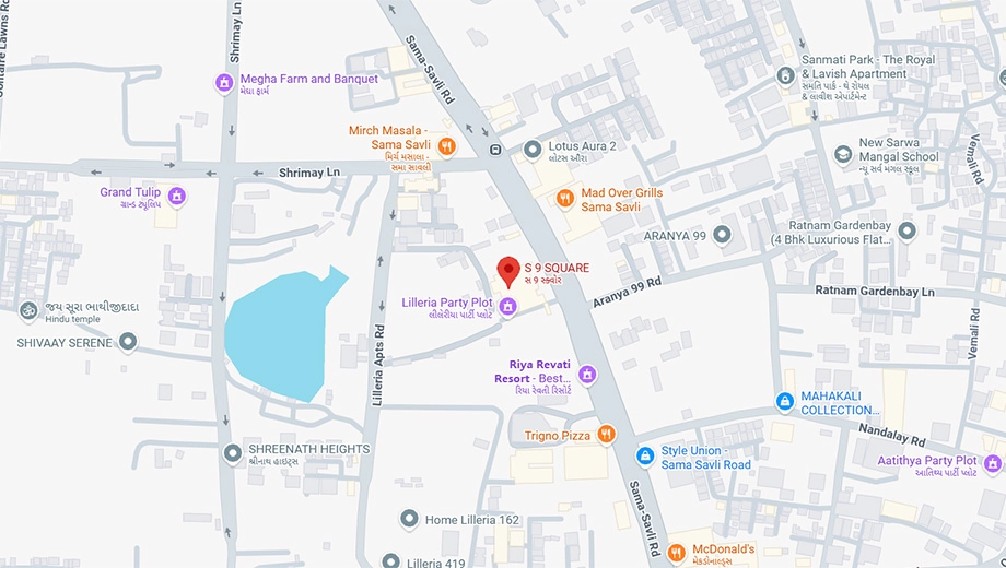 Location of Shubh S9 Square in Vemali, Vadodara - Image 375190