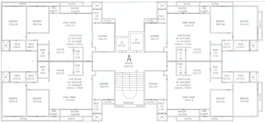 Floor Plan of Athashree Aura in Atladara, Vadodara - Image 375187