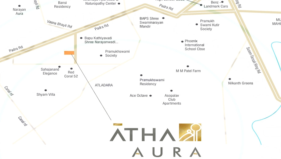 Location of Athashree Aura in Atladara, Vadodara - Image 375185