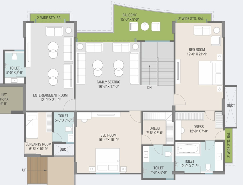 2 BHK Flat in Courtyard Phoenix in Bhayli Road, Vadodara - Image 905913