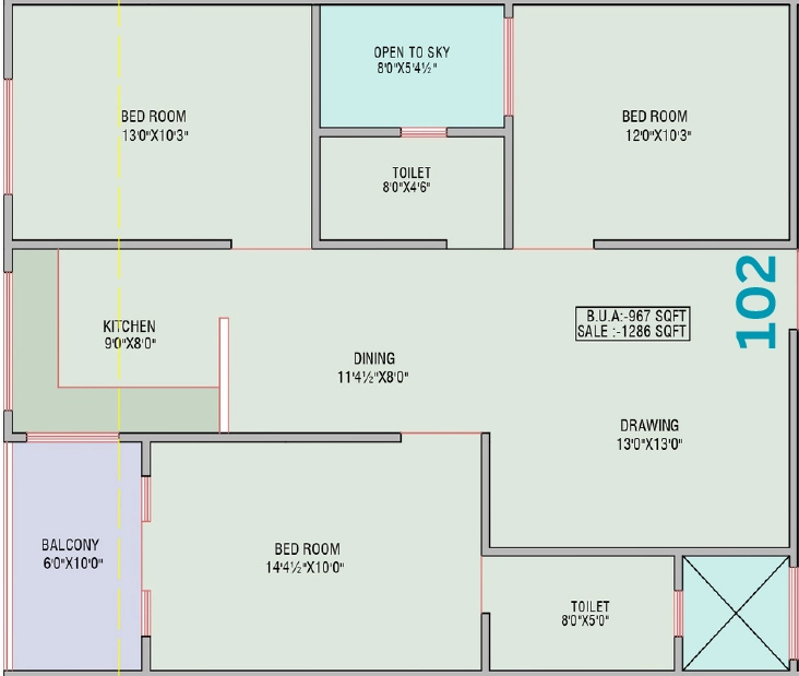 3 BHK Flat in Saharan Sumitram Heights in Shyam Nagar, Jaipur - Image 905931