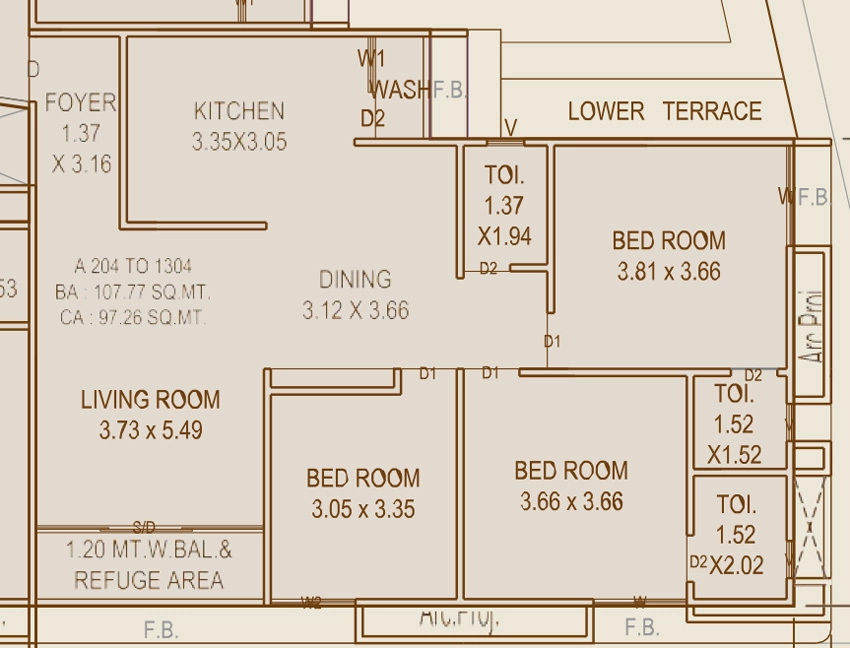 3 BHK Flat in Durga Imperia in Undera, Vadodara - Image 905934