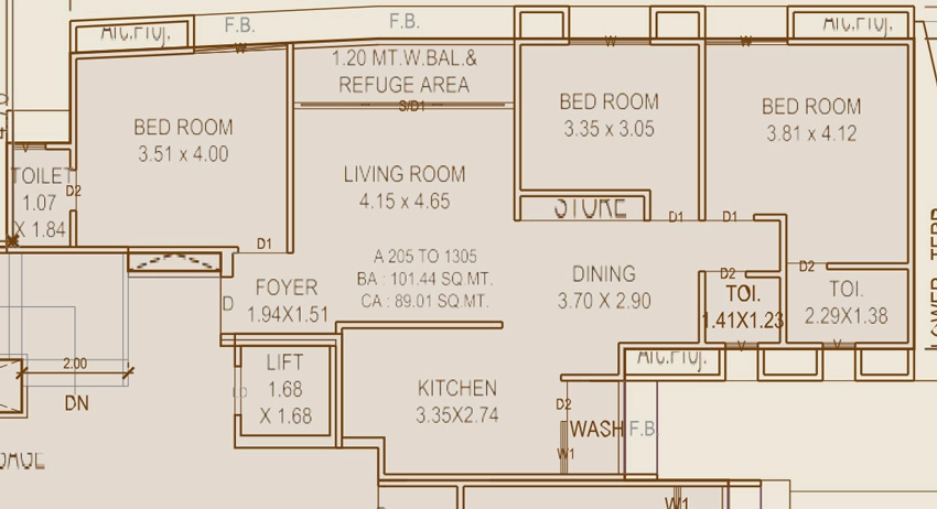 3 BHK Flat in Durga Imperia in Undera, Vadodara - Image 905933