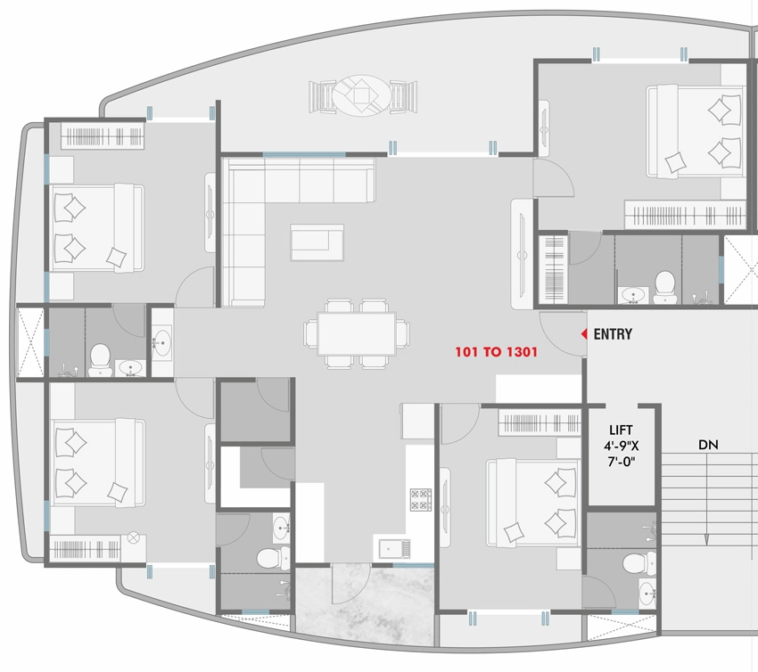 4 BHK Flat in Pavitra Avion Luxuria in Vemali, Vadodara - Image 905941