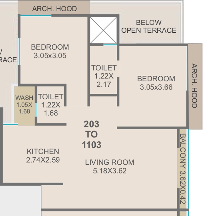 2 BHK Flat in Shivalik Bliss in Bhayli Road, Vadodara - Image 905942