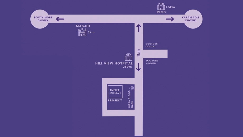 Location of Aadayae Ambika Enclave in Morabadi, Ranchi - Image 375278