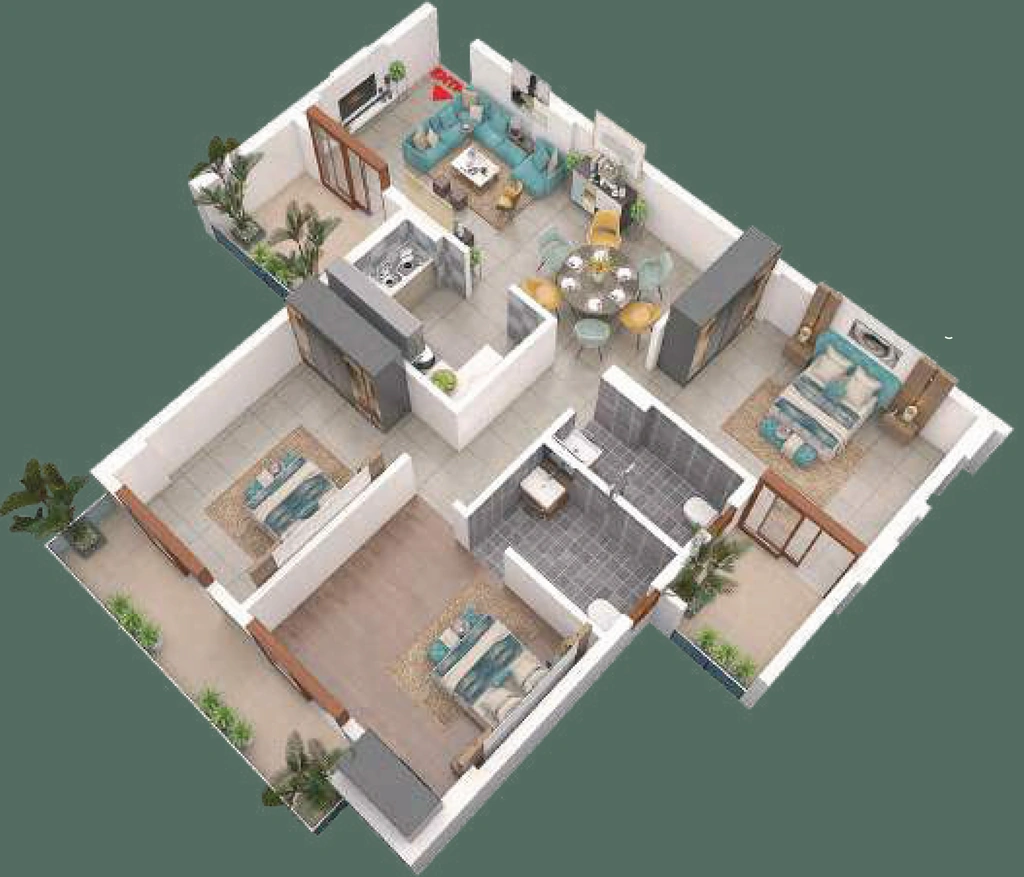 3 BHK Flat in Megaspace Golden Green Enclave in Ratu Road, Ranchi - Image 905950