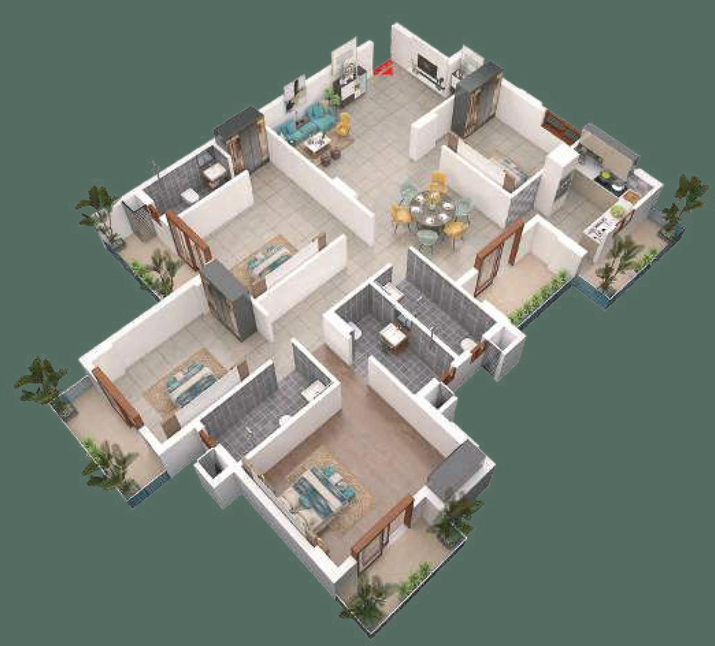 3 BHK Flat in Megaspace Golden Green Enclave in Ratu Road, Ranchi - Image 905952